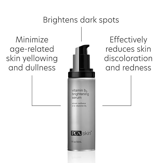 PCA SKIN Vitamin B3 Brightening Serum, Anti Aging Serum for Dark Spots and Skin Discoloration, Made with Hydrating Niacinamide and Antioxidants, Helps Minimize Redness and Uneven Skin Tones, 1.0 Pump