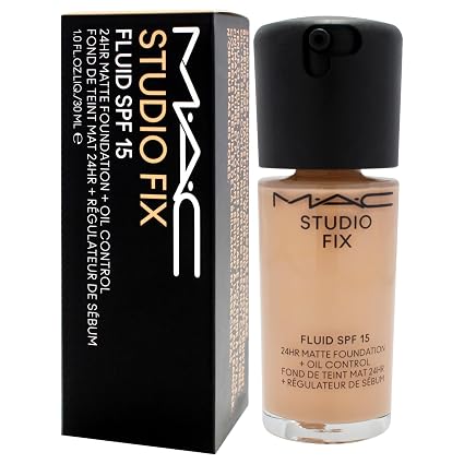 Studio Fix Fluid SPF 15 24Hr Matte Foundation Plus Oil Control - NC27 by MAC for Women - 1 oz Foundation