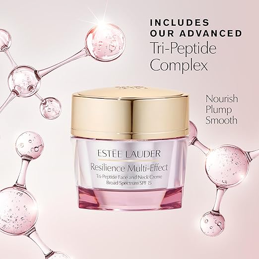 Estée Lauder Resilience Multi-Effect Tri-Peptide Face and Neck Cream Moisturizer SPF 15 | Plumping & Anti-Aging