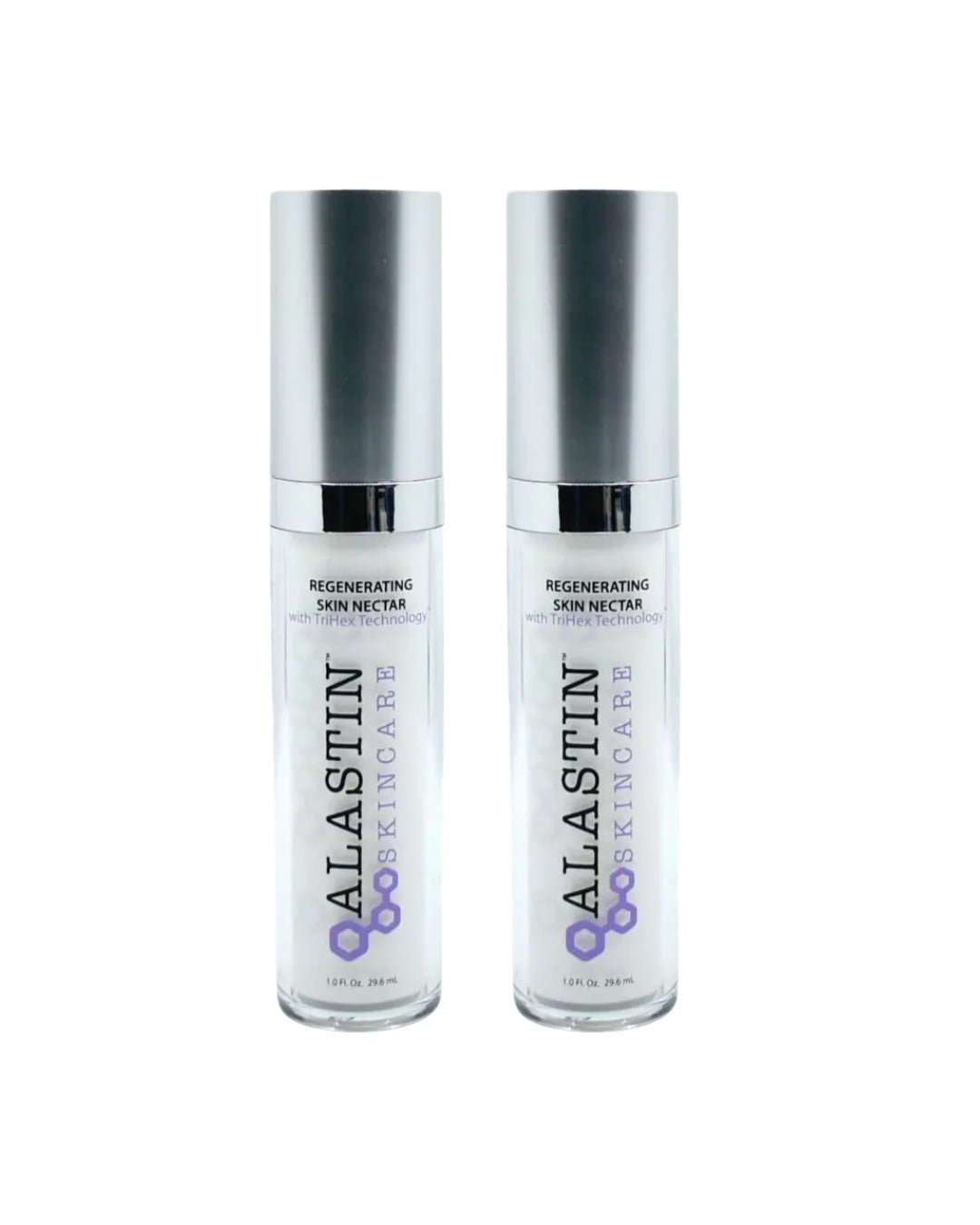 Two bottles of Alastin Skincare Regenerating Skin Nectar on a white background