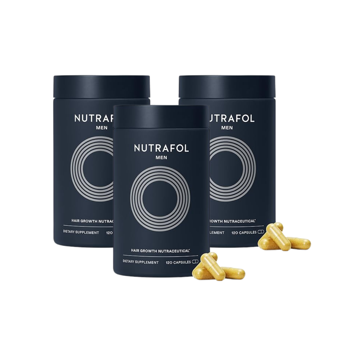 Nutrafol Men's Hair Growth Supplements, Clinically Tested for Visibly Thicker Hair and Scalp Coverage, Dermatologist Recommended - 1 Month Supply