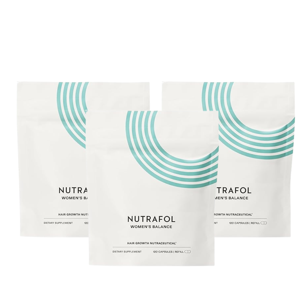 Nutrafol Women's Balance Hair Growth Supplements, Ages 45 and Up, Clinically Proven for Visibly Thicker Hair and Scalp Coverage in 3-6 Months, Dermatologist Recommended - 1 Month Supply Refill Pouch