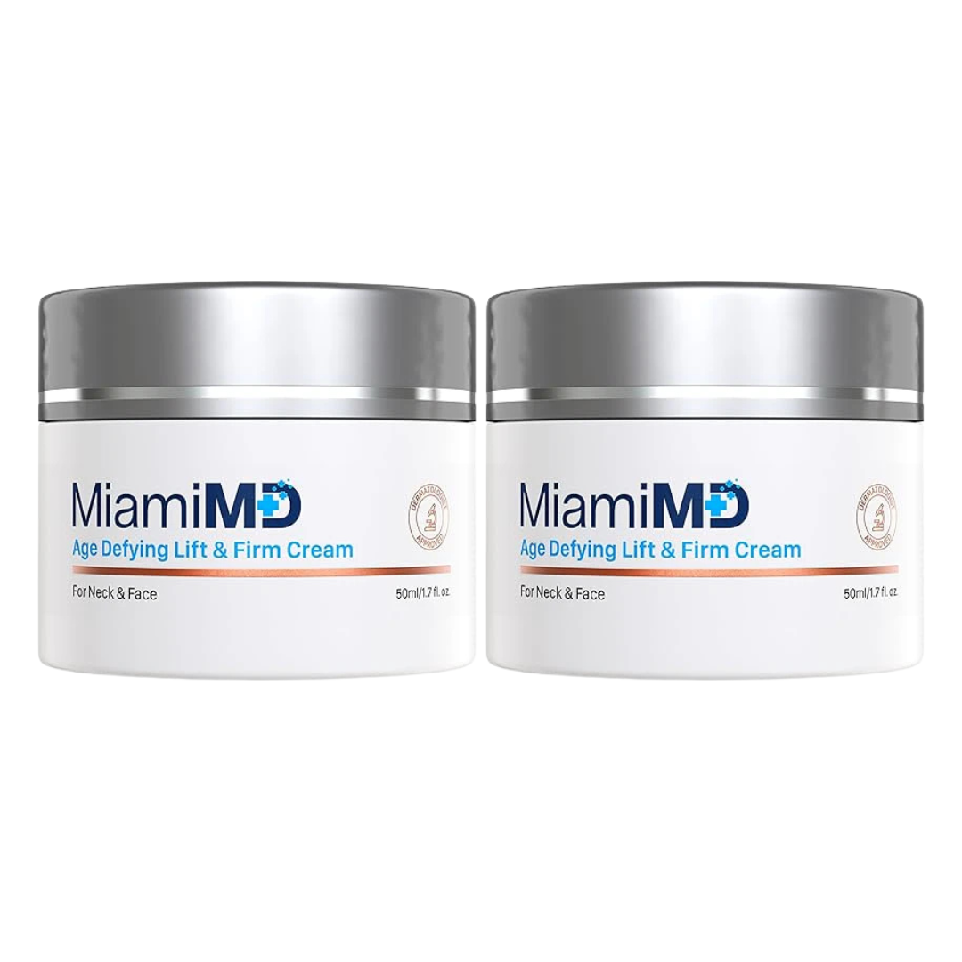 MiamiMD Age-Defying Lifting & Firming Face Cream for Women - Lift & Firm for Anti Aging, Wrinkle Reducer & Hydrating Moisturizer for Smooth, Radiant Skin, Tightening Cream for Face & Neck – 1.7oz