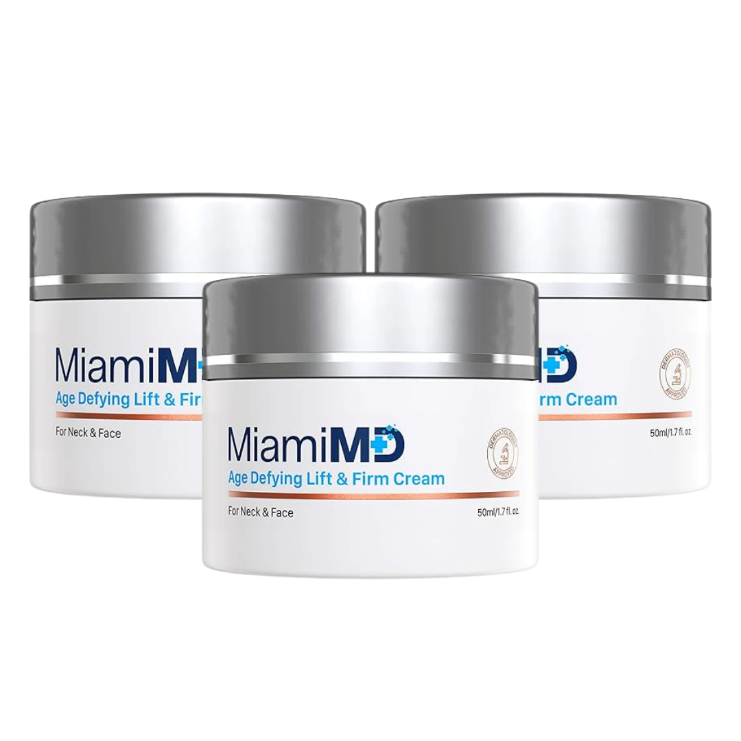 MiamiMD Age-Defying Lifting & Firming Face Cream for Women - Lift & Firm for Anti Aging, Wrinkle Reducer & Hydrating Moisturizer for Smooth, Radiant Skin, Tightening Cream for Face & Neck – 1.7oz