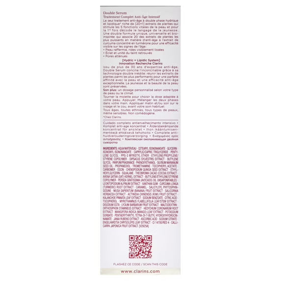 Clarins Double Serum Complete Age Control Concentrate , 3.3 oz Serum